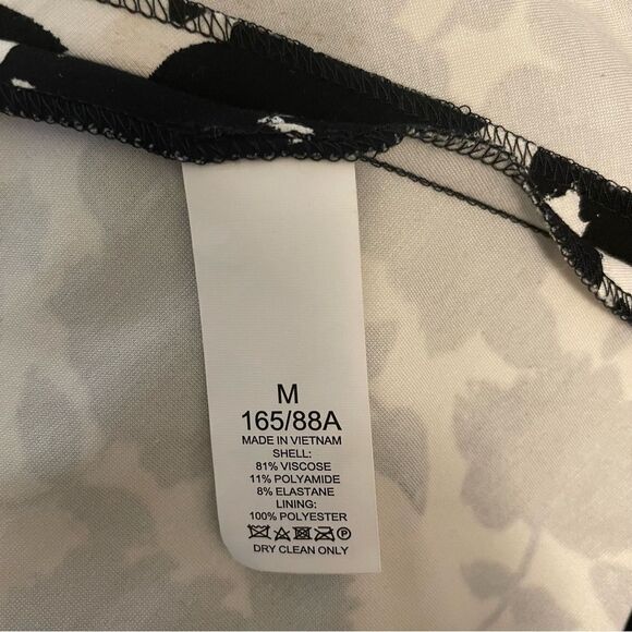 Kate Spade Bicolor Floral Ponte Dress Black White Fit & Flare Size MED - Picture 9 of 9